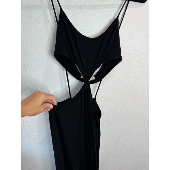 Free People Beach Black Piper Midi Dress Medium - Picture 4 of 7